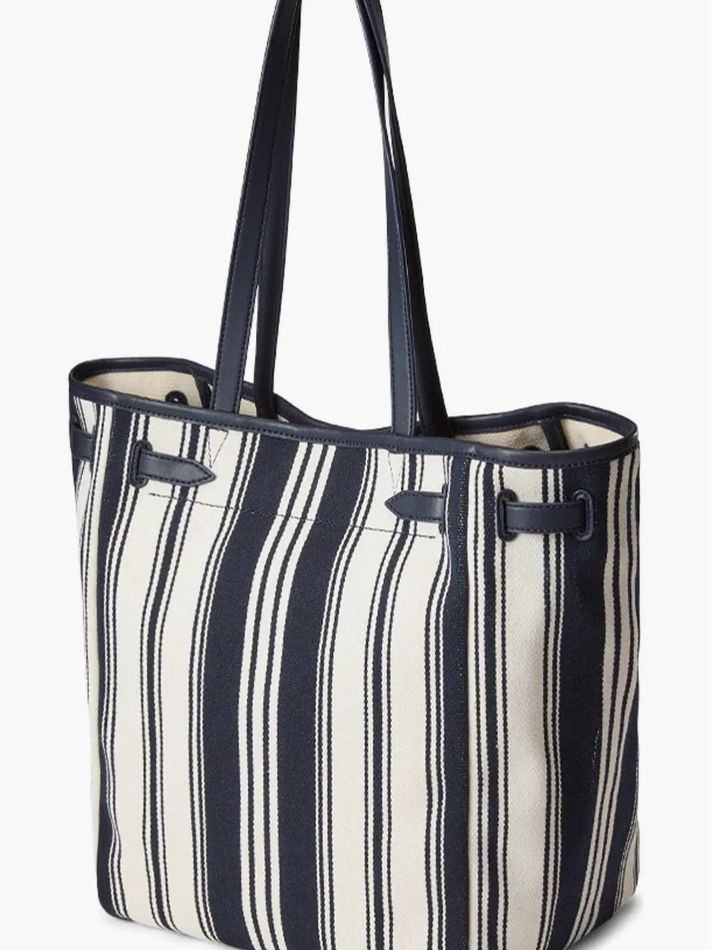 Veronica Beard Navy and Cream Striped Tote
